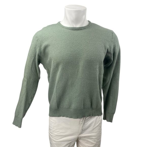 Emanuel Berg Men's Green Long Sleeve Wool Cashmere Crewneck Sweater Top Size S - Picture 1 of 4